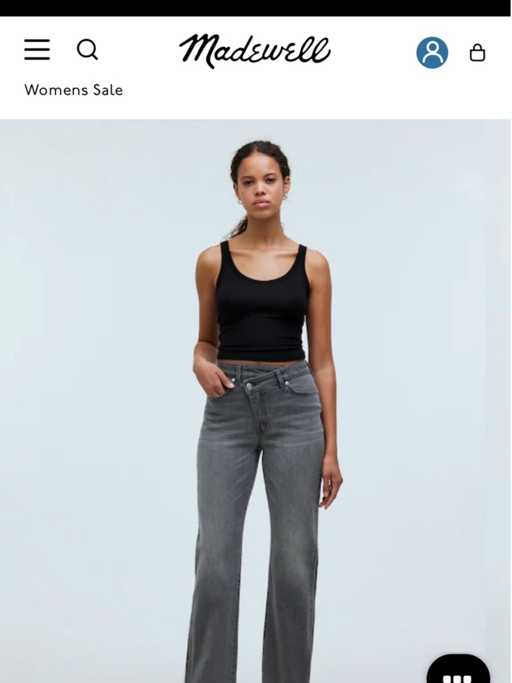 Madewell High-Rise Wide-Leg Jeans in Gray